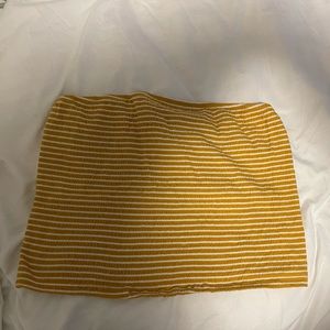 American Eagle yellow and white stripped tube top